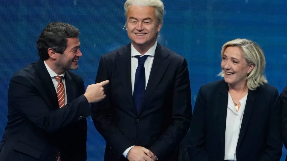 Марин Ле Пен и лидер нидерландских ультраправых Герт Вилдерс 